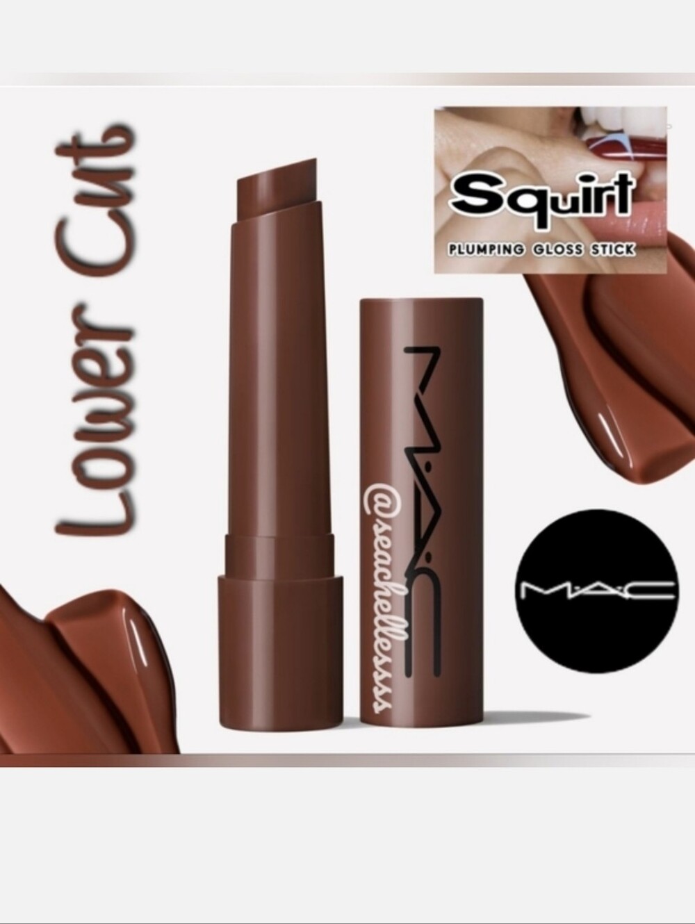 Mac Cosmetics Squirt Plumping Lip Gloss | Lower Cut Brown | Brand New in Box